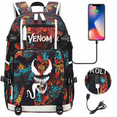 Venom Backpack Spiderman SchoolBag with USB Charging Port